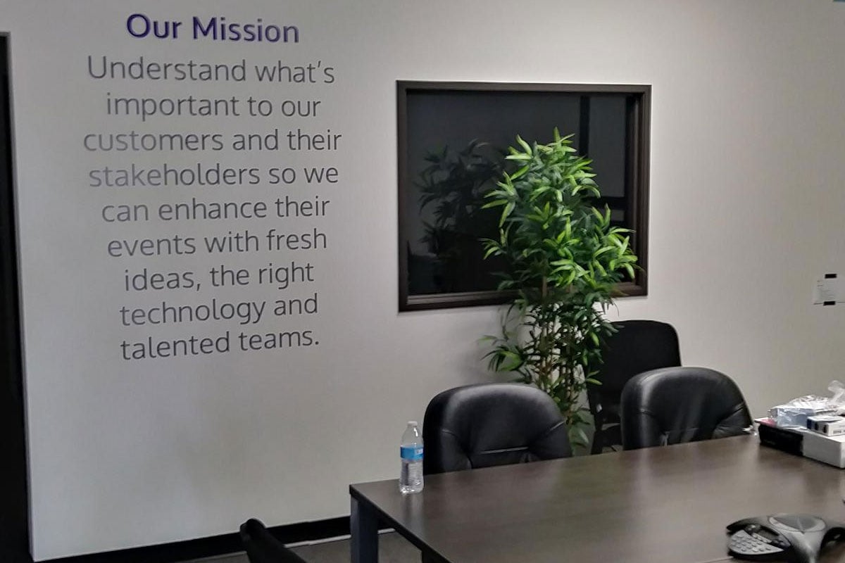 Mission statement wall mural 