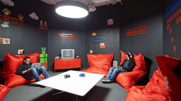 Avant office in Chicago with Nintendo wall decals