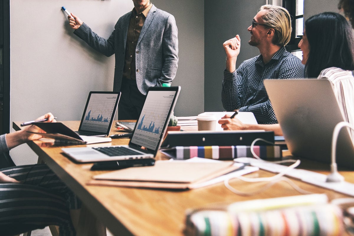 Communal desks make collaboration easier