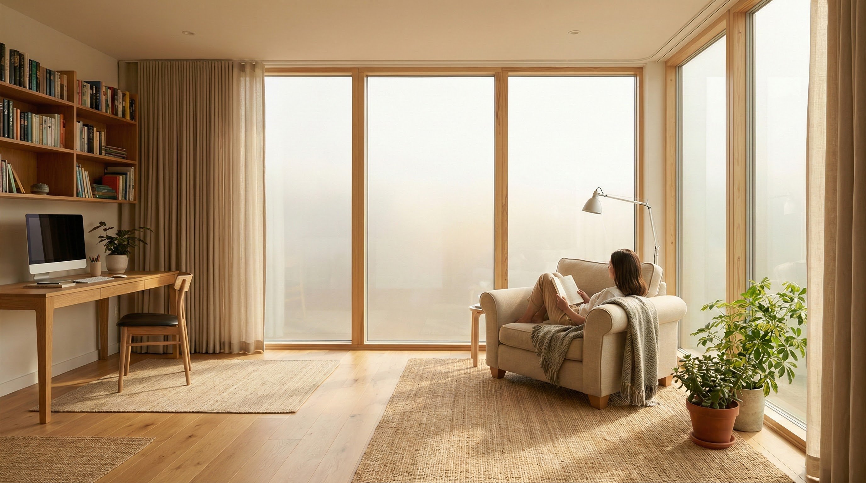 Window film improving indoor comfort and reducing heat near windows